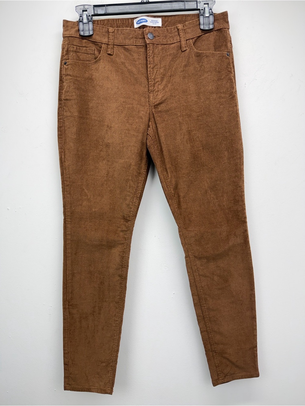 Old Navy size 12 Women’s Brown Corduroy Mid Rise Rockstar Super Skinny Pants